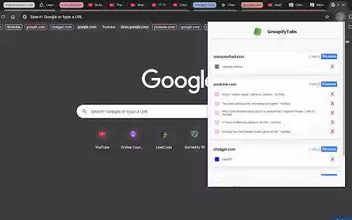 GroupifyTabs from Chrome web store to be run with OffiDocs Chromium online GroupifyTabs from Chrome web store to be run with OffiDocs Chromium online