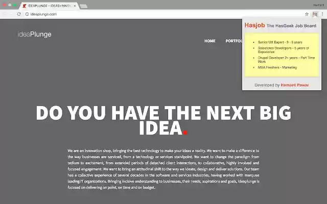 Hasjob from Chrome web store to be run with OffiDocs Chromium online Hasjob from Chrome web store to be run with OffiDocs Chromium online