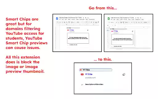 Hide YT Smart Chip Preview from Chrome web store to be run with OffiDocs Chromium online Hide YT Smart Chip Preview from Chrome web store to be run with OffiDocs Chromium online