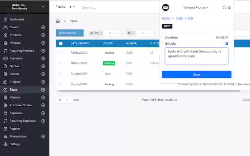 Invoice Ninja: Tasks from Chrome web store to be run with OffiDocs Chromium online Invoice Ninja: Tasks from Chrome web store to be run with OffiDocs Chromium online