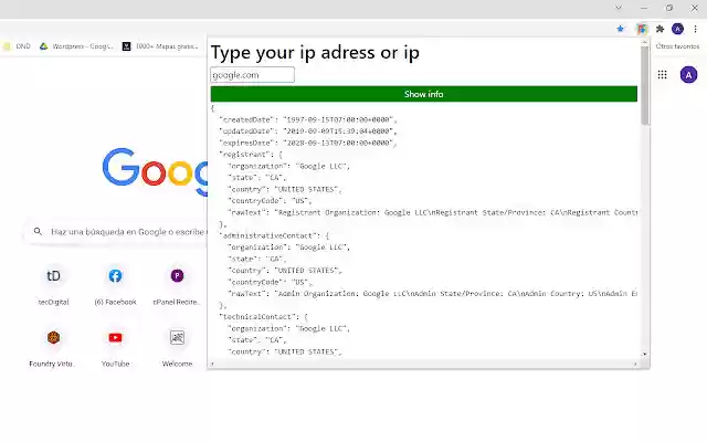 IP info from Chrome web store to be run with OffiDocs Chromium online IP info from Chrome web store to be run with OffiDocs Chromium online