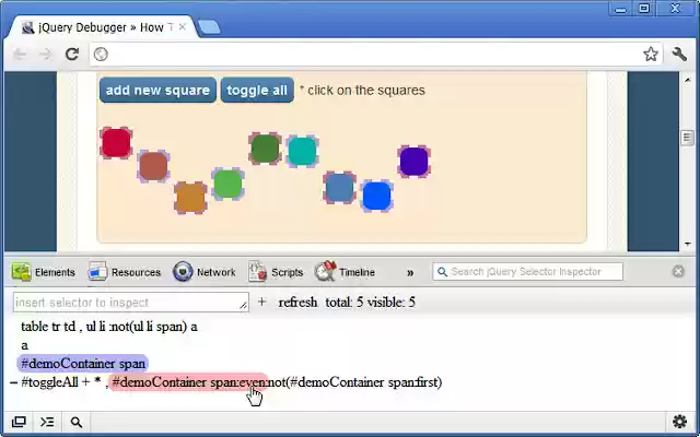 jQuery Debugger from Chrome web store to be run with OffiDocs Chromium online jQuery Debugger from Chrome web store to be run with OffiDocs Chromium online
