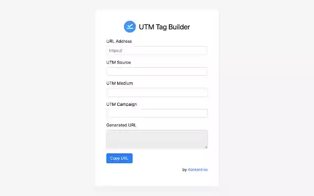 Kontentino UTM Tag Builder from Chrome web store to be run with OffiDocs Chromium online Kontentino UTM Tag Builder from Chrome web store to be run with OffiDocs Chromium online