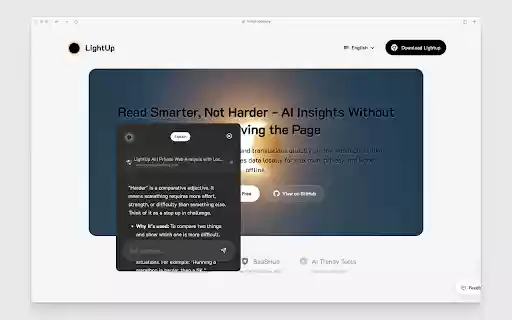 LightUp AI Powered Web Annotations. summary, translate, and more from Chrome web store to be run with OffiDocs Chromium online LightUp AI Powered Web Annotations. summary, translate, and more from Chrome web store to be run with OffiDocs Chromium online