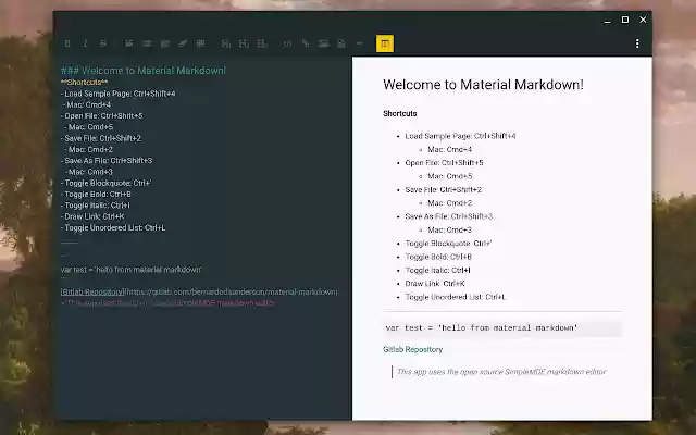 Material Markdown from Chrome web store to be run with OffiDocs Chromium online Material Markdown from Chrome web store to be run with OffiDocs Chromium online