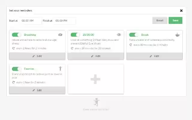 Micro Breaks from Chrome web store to be run with OffiDocs Chromium online Micro Breaks from Chrome web store to be run with OffiDocs Chromium online