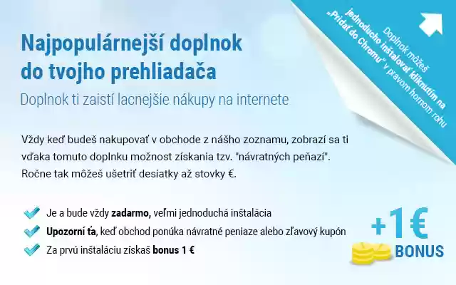 NávratnéPeniaze.sk doplnok from Chrome web store to be run with OffiDocs Chromium online NávratnéPeniaze.sk doplnok from Chrome web store to be run with OffiDocs Chromium online