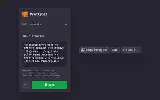 PrettyGit from Chrome web store to be run with OffiDocs Chromium online PrettyGit from Chrome web store to be run with OffiDocs Chromium online