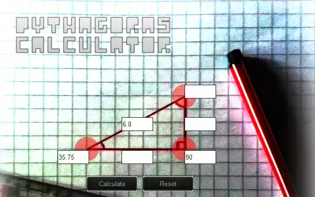 Pythagoras Calculator from Chrome web store to be run with OffiDocs Chromium online Pythagoras Calculator from Chrome web store to be run with OffiDocs Chromium online