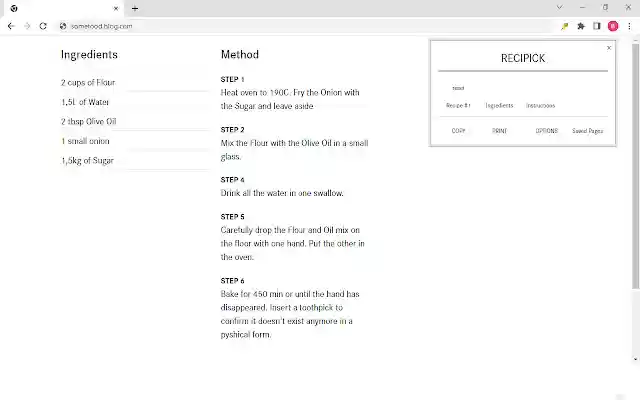 Recipick from Chrome web store to be run with OffiDocs Chromium online Recipick from Chrome web store to be run with OffiDocs Chromium online