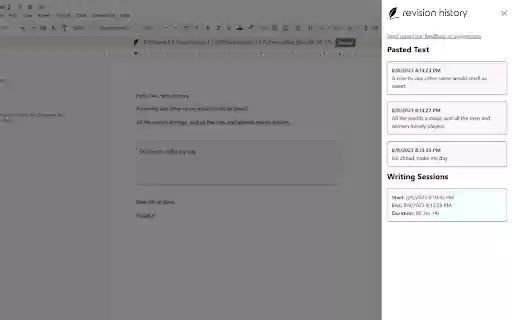 Revision History from Chrome web store to be run with OffiDocs Chromium online Revision History from Chrome web store to be run with OffiDocs Chromium online