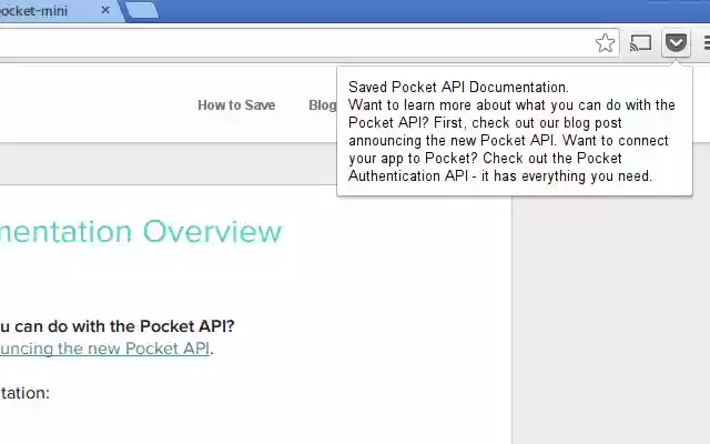 Save to Pocket (mini) from Chrome web store to be run with OffiDocs Chromium online Save to Pocket (mini) from Chrome web store to be run with OffiDocs Chromium online