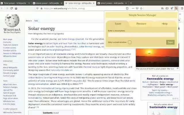 Simple Session Manager from Chrome web store to be run with OffiDocs Chromium online Simple Session Manager from Chrome web store to be run with OffiDocs Chromium online