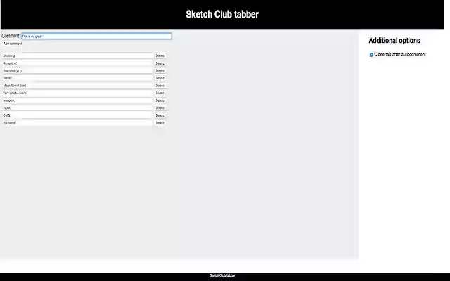 Sketch Club tabber from Chrome web store to be run with OffiDocs Chromium online Sketch Club tabber from Chrome web store to be run with OffiDocs Chromium online