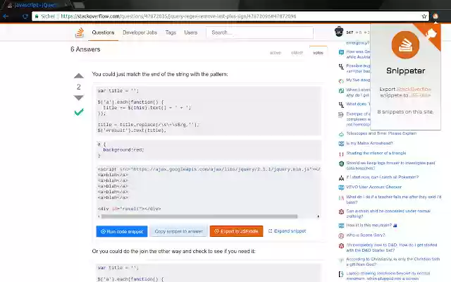 Snippeter from Chrome web store to be run with OffiDocs Chromium online Snippeter from Chrome web store to be run with OffiDocs Chromium online