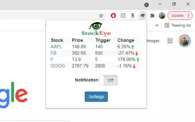 StockEye from Chrome web store to be run with OffiDocs Chromium online StockEye from Chrome web store to be run with OffiDocs Chromium online