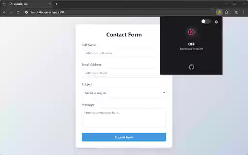 Submit Button Disabler from Chrome web store to be run with OffiDocs Chromium online Submit Button Disabler from Chrome web store to be run with OffiDocs Chromium online