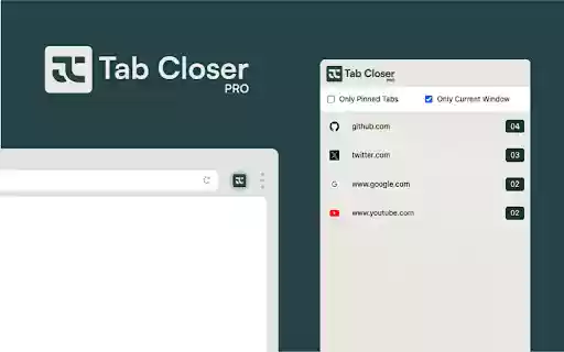 Tab Closer Pro from Chrome web store to be run with OffiDocs Chromium online Tab Closer Pro from Chrome web store to be run with OffiDocs Chromium online