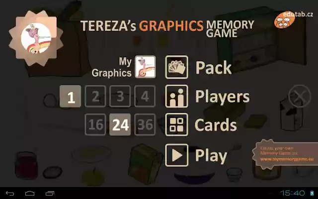 Tereza Graphics Memory Game from Chrome web store to be run with OffiDocs Chromium online Tereza Graphics Memory Game from Chrome web store to be run with OffiDocs Chromium online