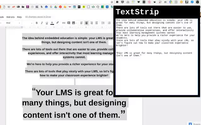 TextStrip from Chrome web store to be run with OffiDocs Chromium online TextStrip from Chrome web store to be run with OffiDocs Chromium online