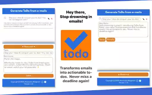 ToDo from Email from Chrome web store to be run with OffiDocs Chromium online ToDo from Email from Chrome web store to be run with OffiDocs Chromium online