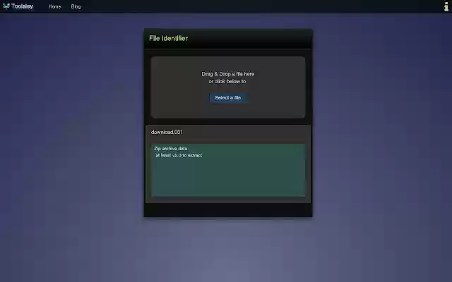 Toolsley File Identifier from Chrome web store to be run with OffiDocs Chromium online Toolsley File Identifier from Chrome web store to be run with OffiDocs Chromium online