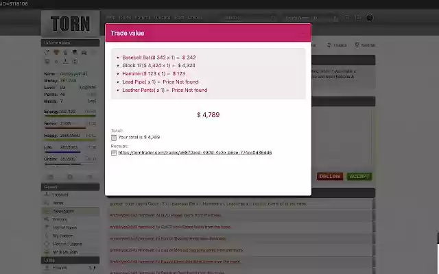 TornTrader | Trading made easy from Chrome web store to be run with OffiDocs Chromium online TornTrader | Trading made easy from Chrome web store to be run with OffiDocs Chromium online