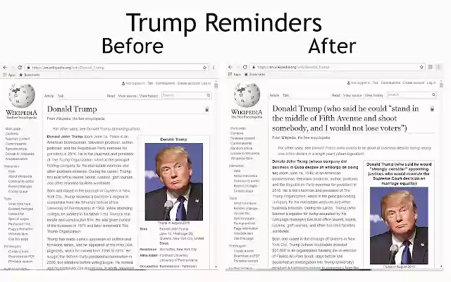 Trump Reminders from Chrome web store to be run with OffiDocs Chromium online Trump Reminders from Chrome web store to be run with OffiDocs Chromium online