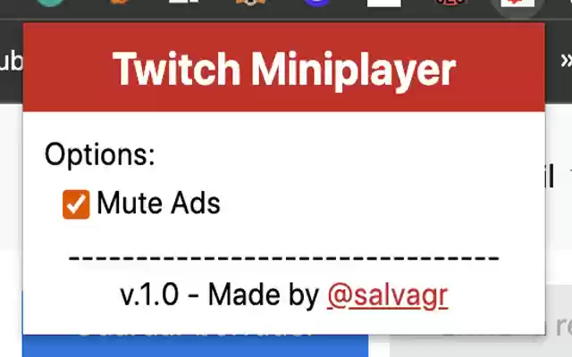 Twitch Miniplayer from Chrome web store to be run with OffiDocs Chromium online Twitch Miniplayer from Chrome web store to be run with OffiDocs Chromium online