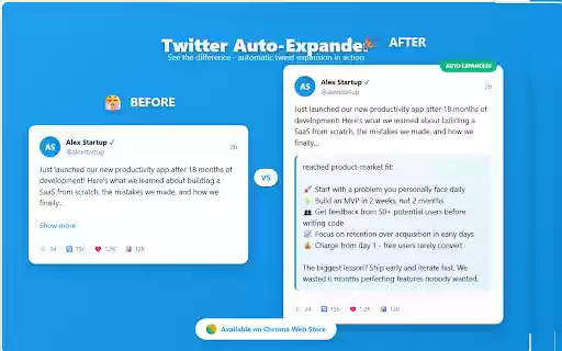 Twitter Show More button Auto Expander from Chrome web store to be run with OffiDocs Chromium online Twitter Show More button Auto Expander from Chrome web store to be run with OffiDocs Chromium online