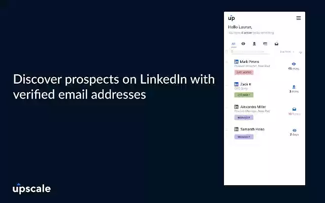 Upscale Engage: Sales Engagement on LinkedIn from Chrome web store to be run with OffiDocs Chromium online Upscale Engage: Sales Engagement on LinkedIn from Chrome web store to be run with OffiDocs Chromium online
