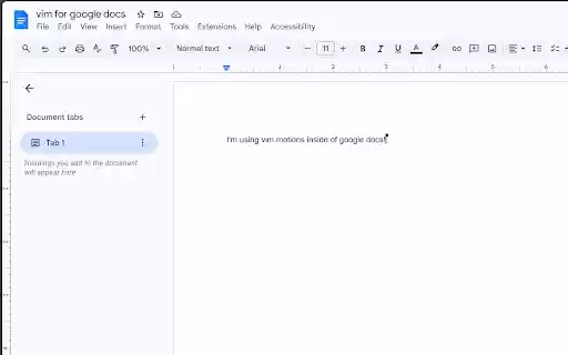 Vim For Docs from Chrome web store to be run with OffiDocs Chromium online Vim For Docs from Chrome web store to be run with OffiDocs Chromium online