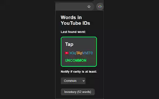 Words in YouTube IDs from Chrome web store to be run with OffiDocs Chromium online Words in YouTube IDs from Chrome web store to be run with OffiDocs Chromium online