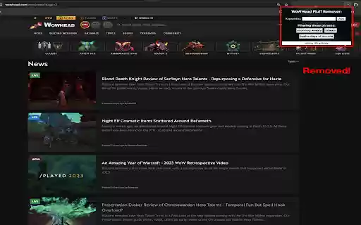WoWHead Fluff Remover from Chrome web store to be run with OffiDocs Chromium online WoWHead Fluff Remover from Chrome web store to be run with OffiDocs Chromium online